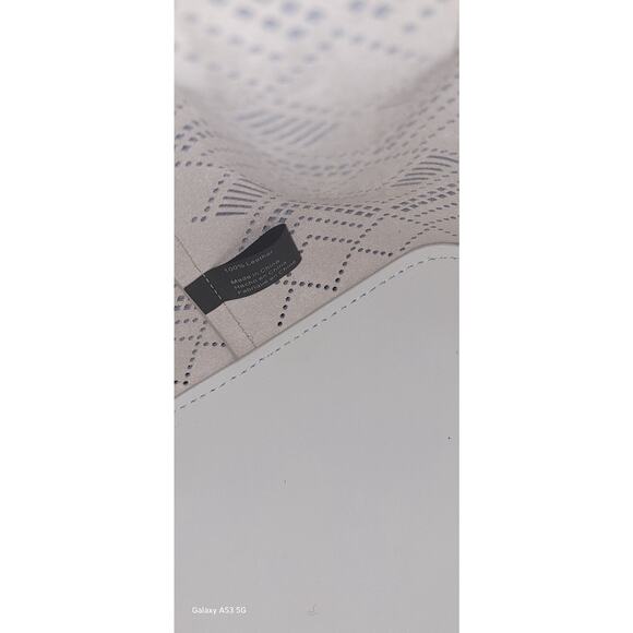 NWT! Zac Posen Brigete Leather Buckle Pocket Perforated Lace Bag Dove MSRP: $398 - Picture 8 of 9